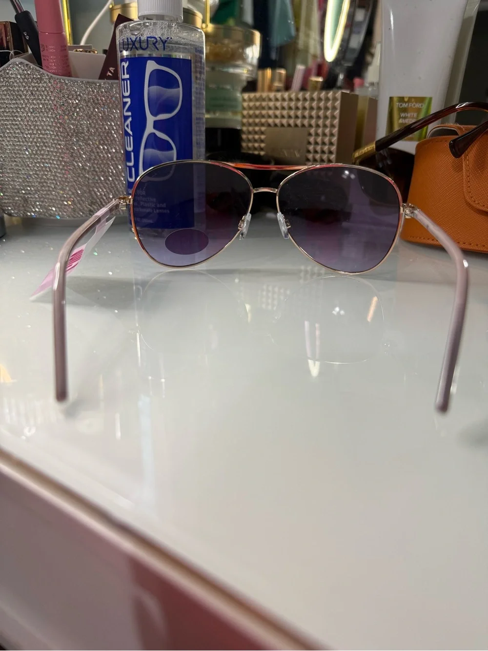 Juicy Couture Gold Frame Sunglasses with Purple Gradient Lenses